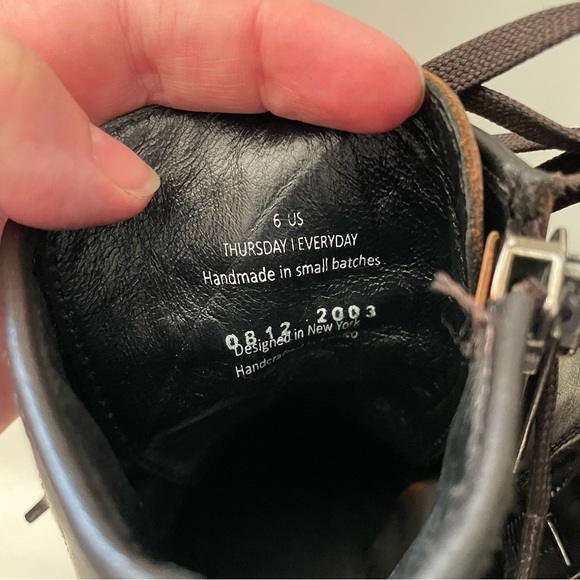 Thursday Boot Company Rebel Heeled Lace Up Combat Boots Coffee Black Size 6 - Picture 7 of 9